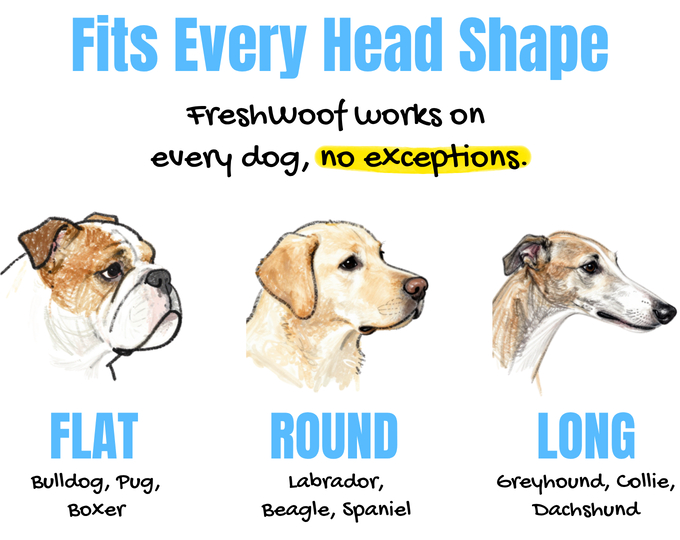 WolfyGrin fits every head shape: flat, round, and long. One universal size.